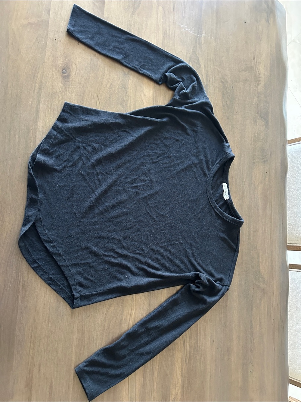 rag & bone Black Long-Sleeve Crewneck Top